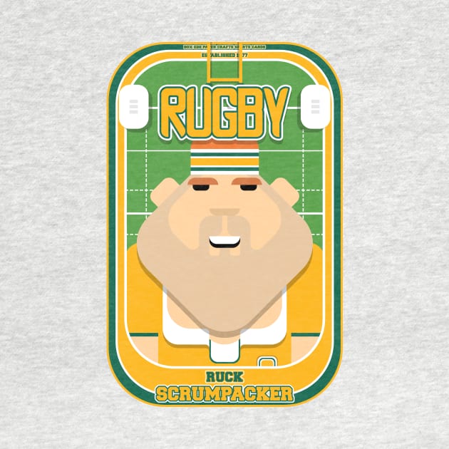 Rugby Gold and Green - Ruck Scrumpacker - Josh version by Boxedspapercrafts